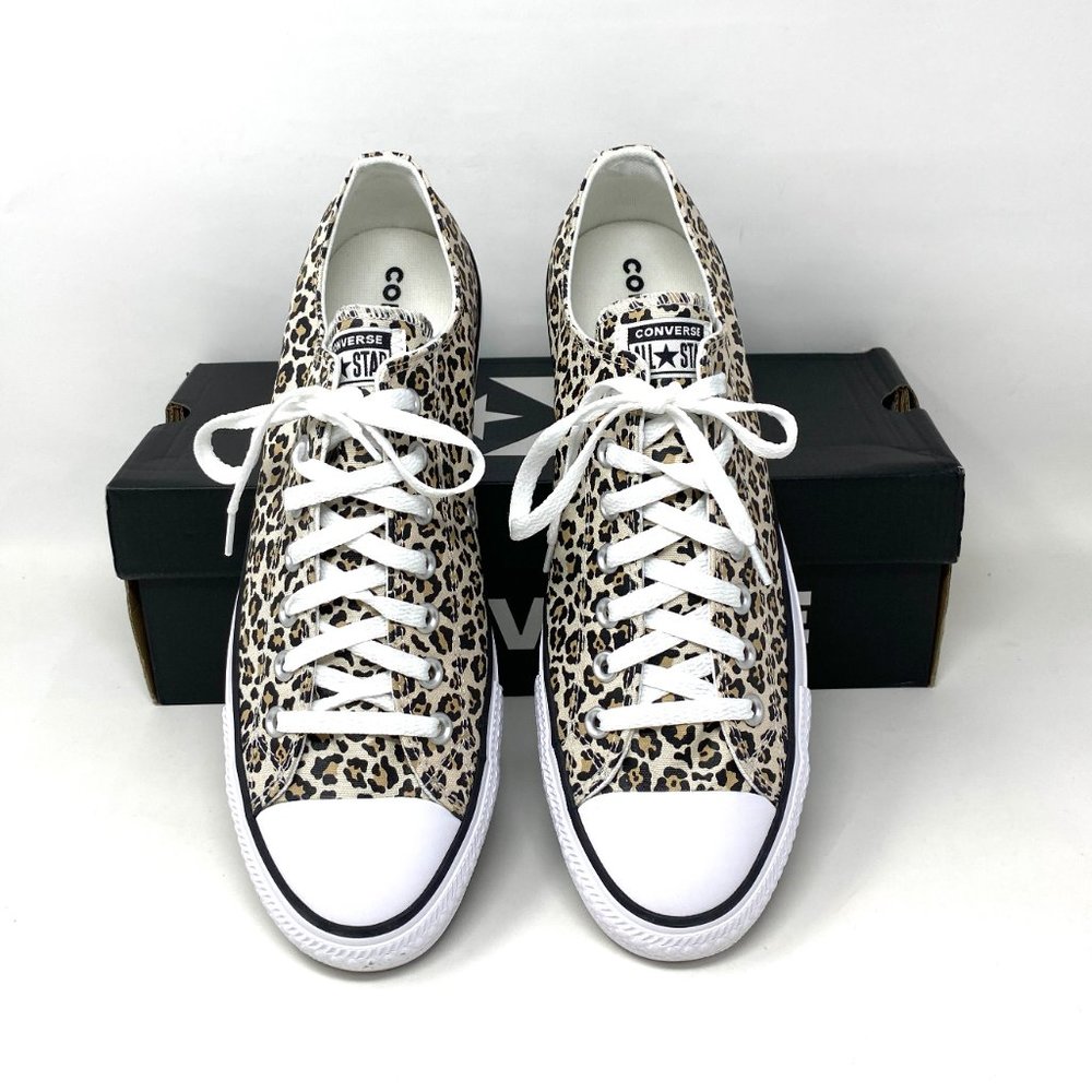 💖MEGA SALE💖Converse Ctas OX Men's Low Top Black White Leopard Canvas 166260F - Picture 7 of 10